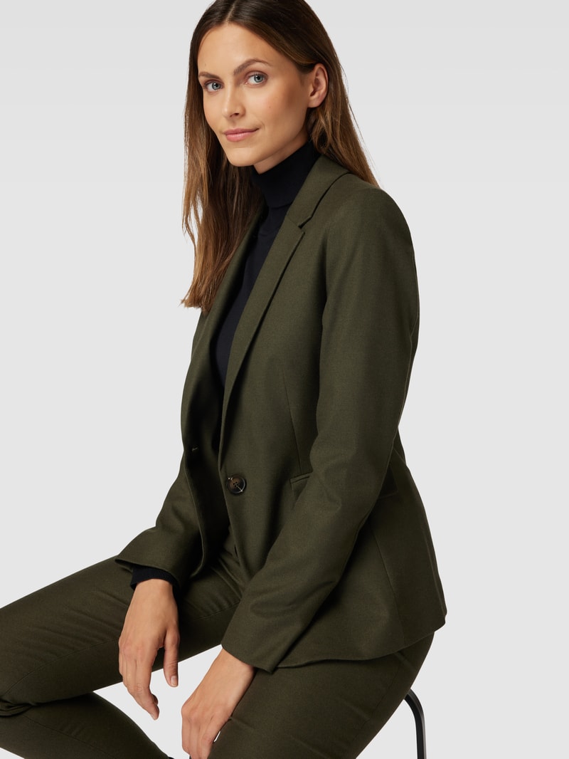 Blazer mit Reverskragen in olivgrün