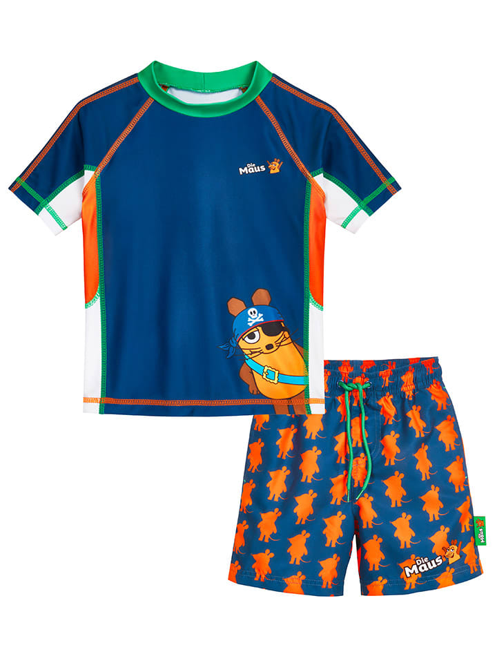 Playshoes 2tlg. Badeoutfit in Dunkelblau/ Orange günstig kaufen