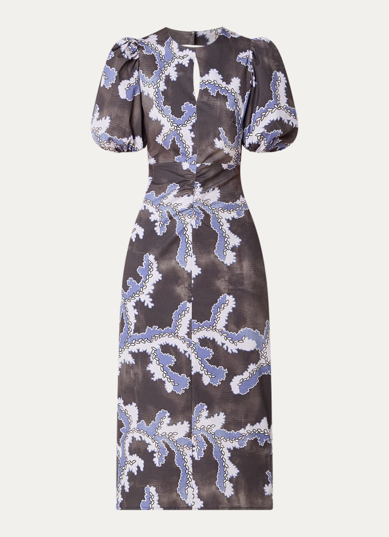 Laagam  Provence midi tuniekjurk met bloemenprint en rugdecolleté