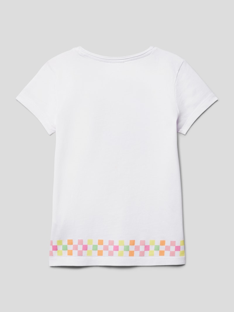 T-Shirt mit Paillettenbesatz in weiß
