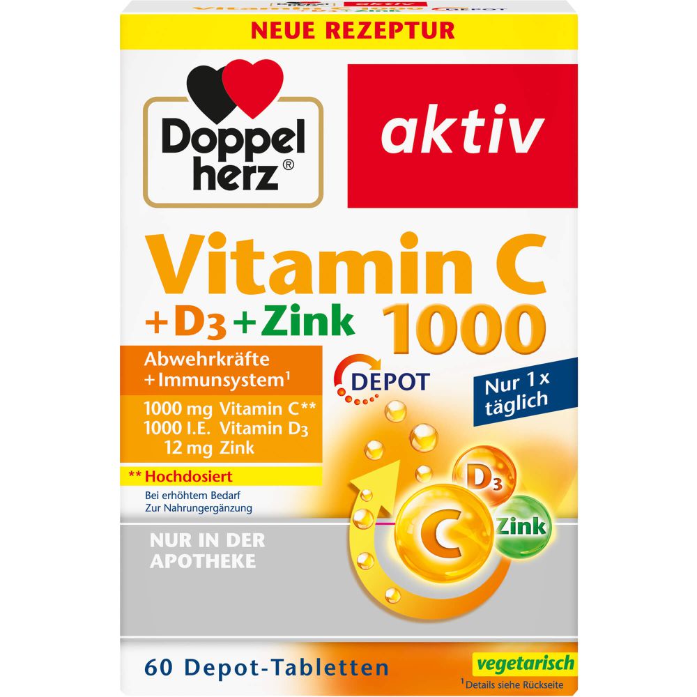 Vitamin C 1000+D3+Zink Depot Tabletten