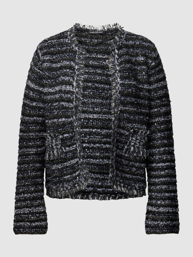 Blazer in Bouclé-Optik in schwarz