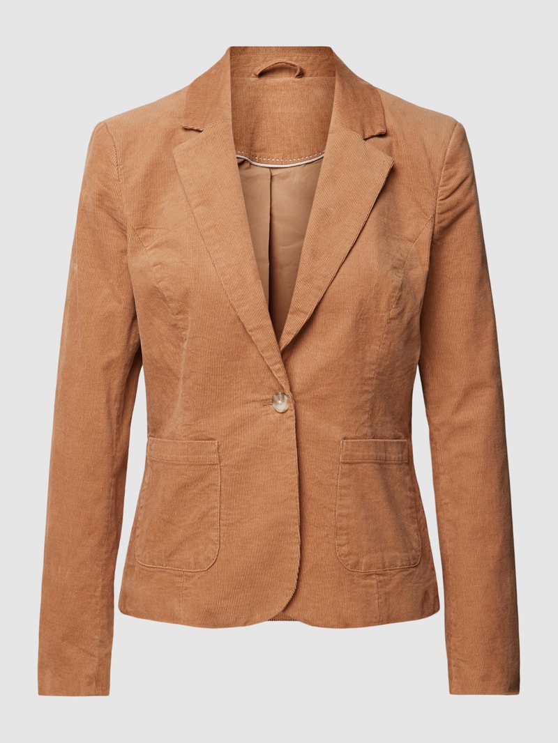 Blazer aus Cord mit Eingrifftaschen in camel