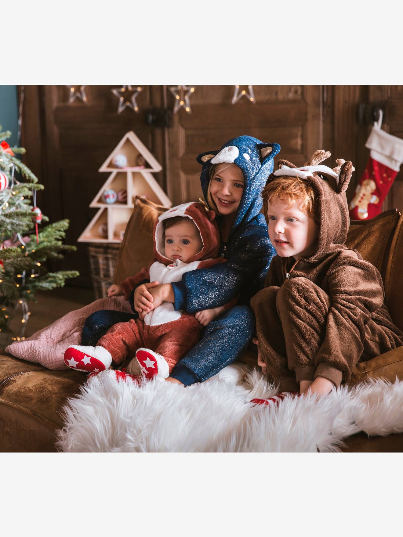 Combinaison bébé esprit renne de Noël moka