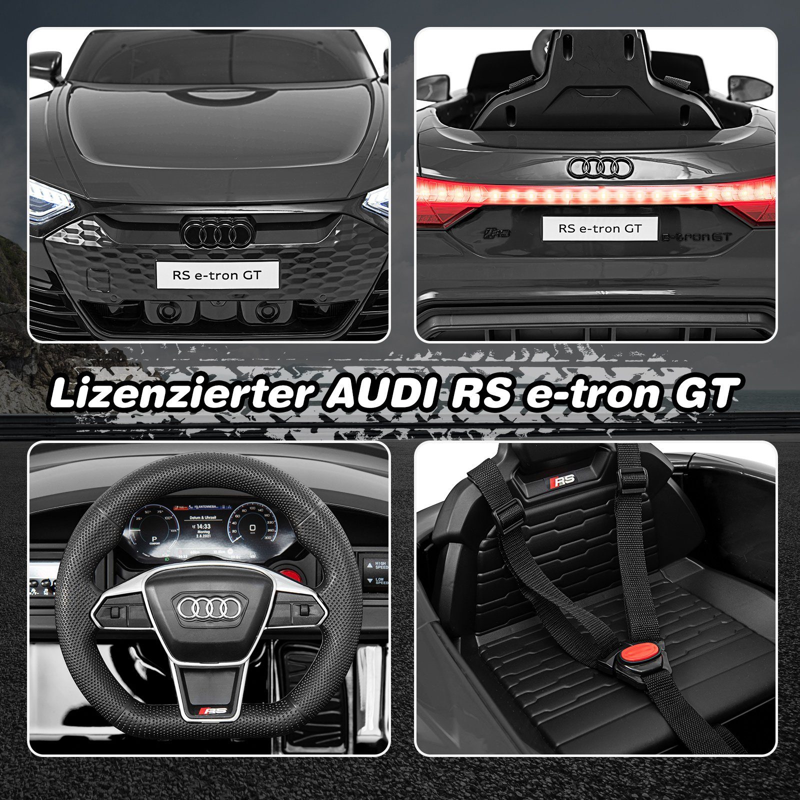 COSTWAY Elektro-Kinderauto 12V Audi Elektroauto, 3-5 km/h