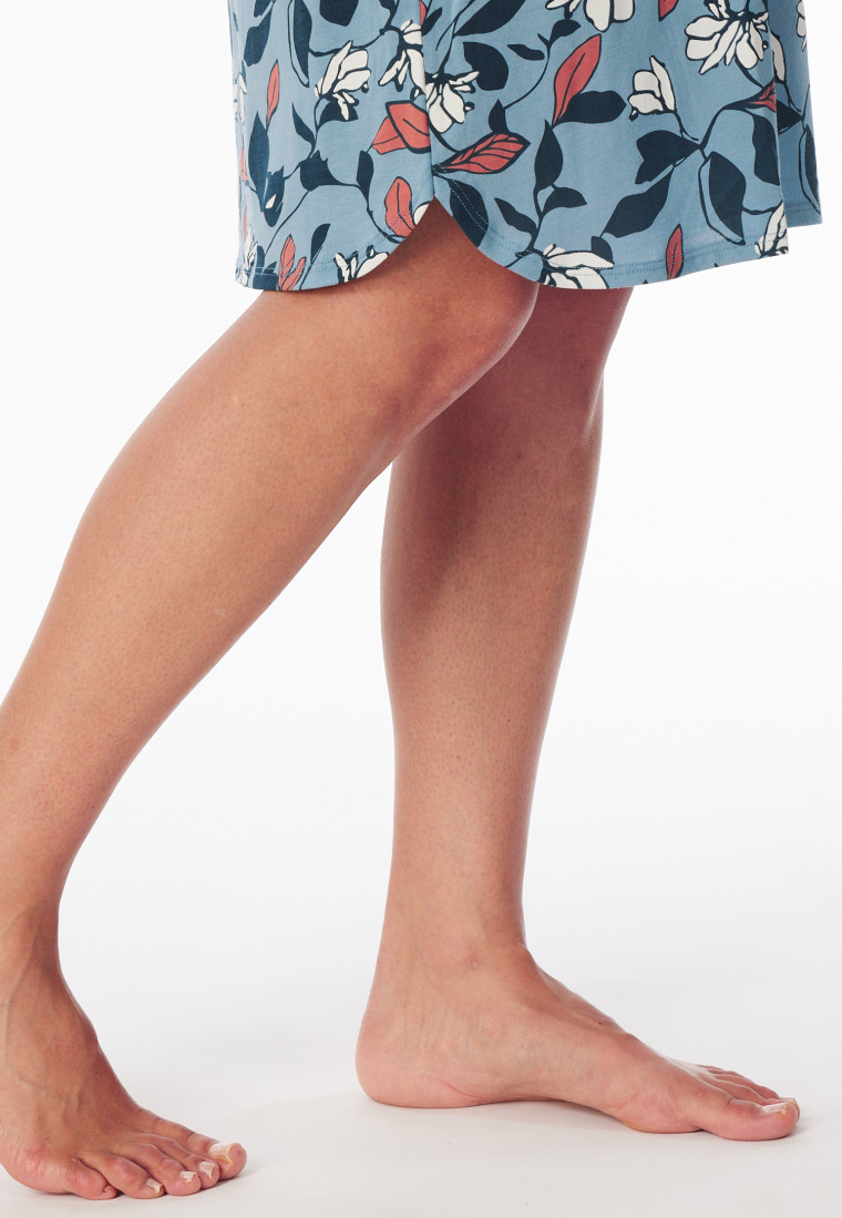 Nachthemd langarm Blumen mehrfarbig bedruckt - Comfort Nightwear