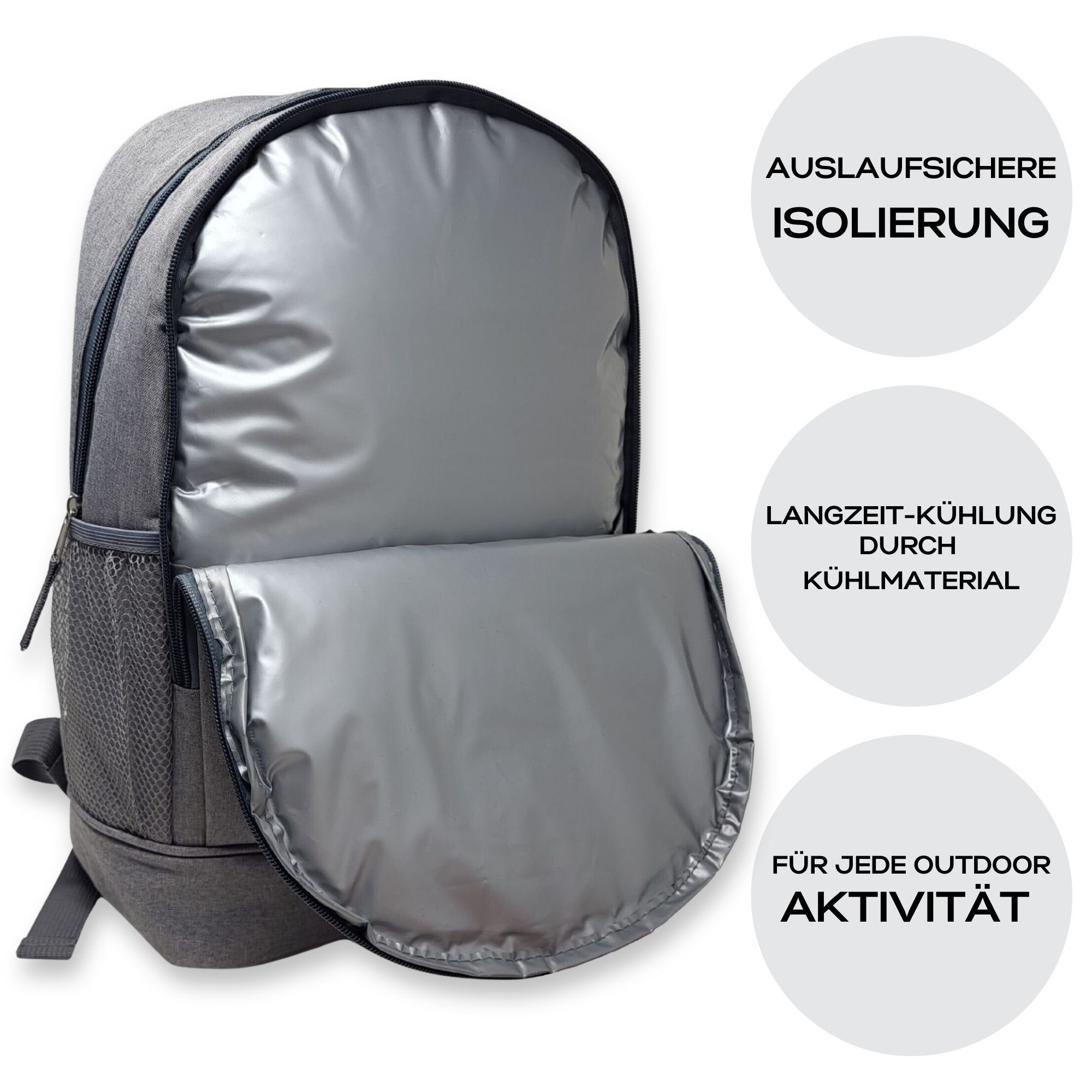 ToCi Kühltasche Kühlrucksack 16L Kühltasche Rucksack Isoliert Thermo Kühlbox Dunkel
