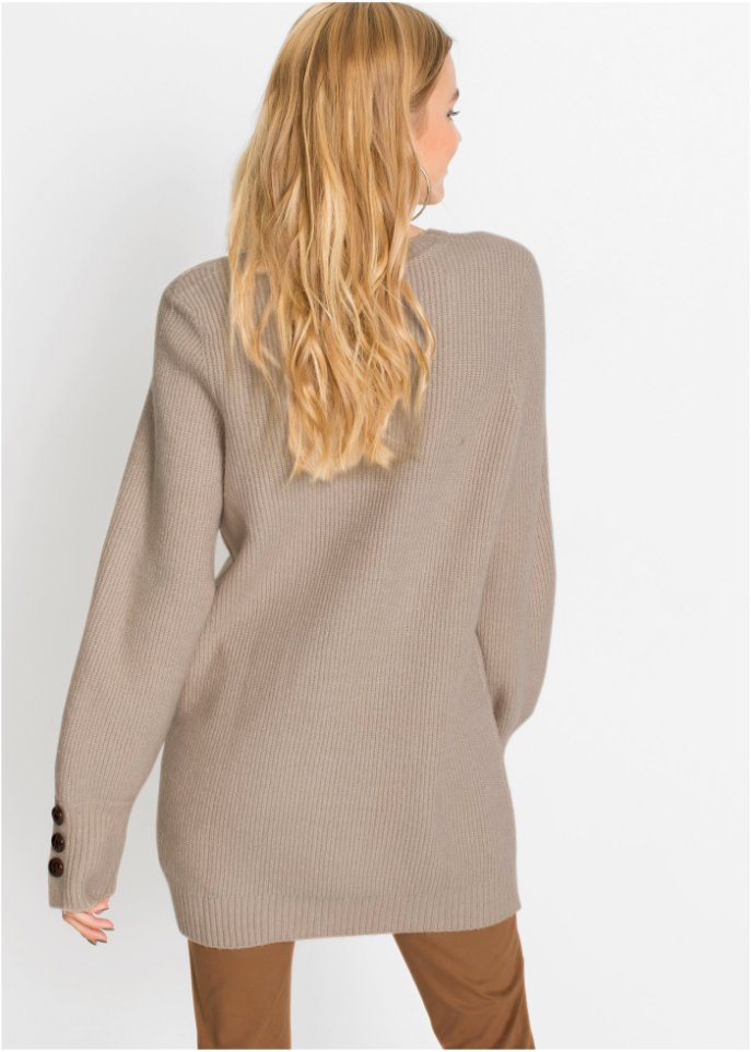 Longpullover mit Knöpfen