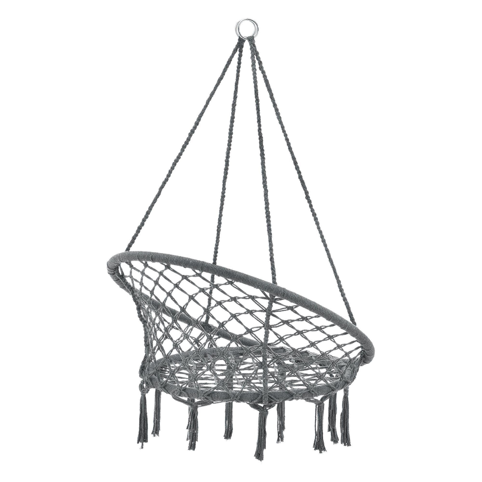casa.pro Hängesessel, Tampico Hängestuhl Hängesitz Indoor Outdoor ø60cm Dunkelgrau