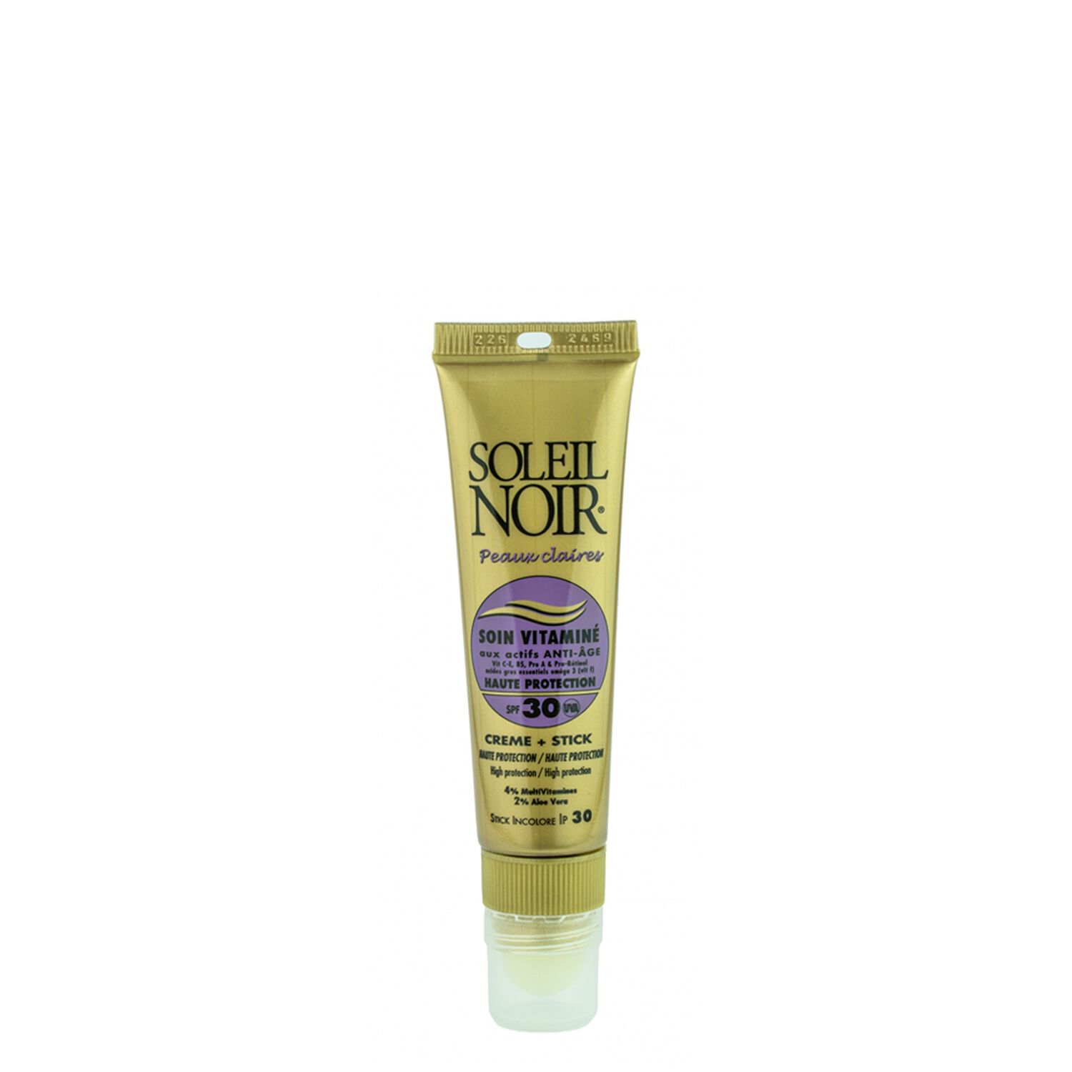 Soleil Noir Soin Vitaminé Crème SPF30 + Stick Peaux Claires 20 ml + 2 g