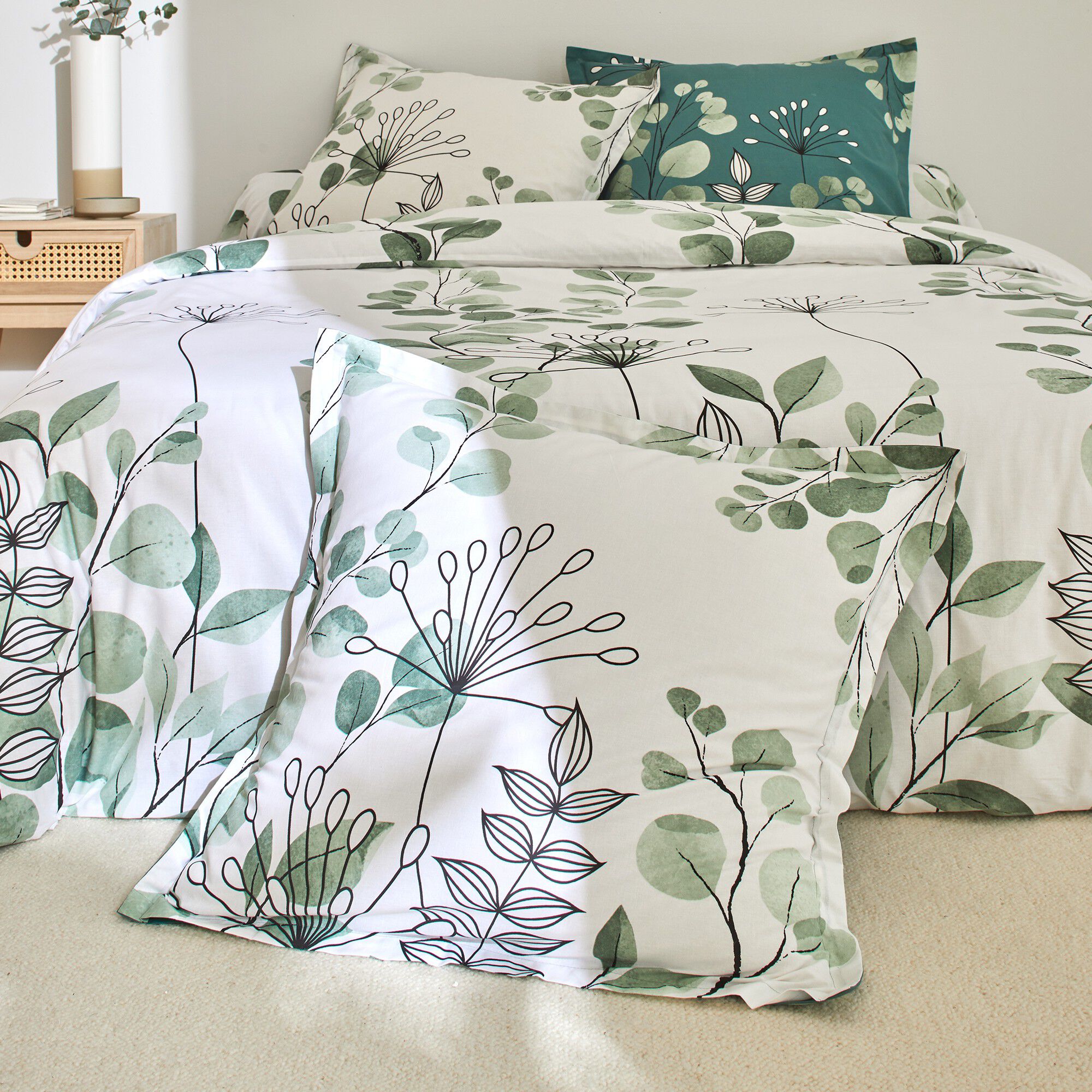 Linge de lit Danae en coton imprimé
