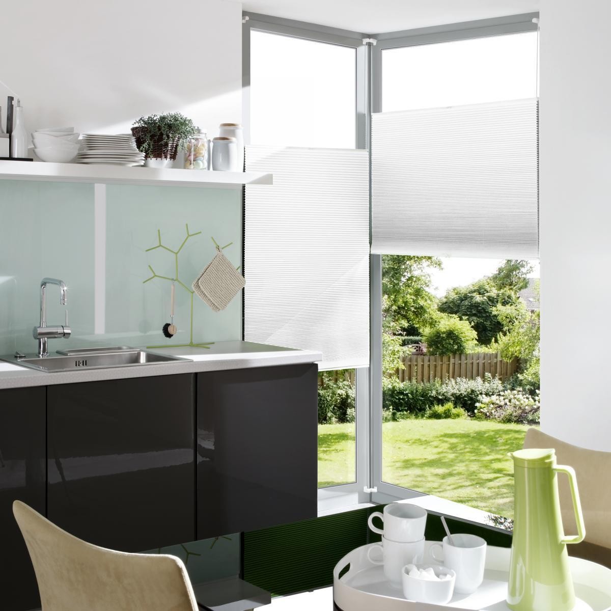 Bella Casa Klemmfix Thermo-Plissee verspannt, Verdunklung, 90 x 130 cm (Breite x Höhe), weiß
