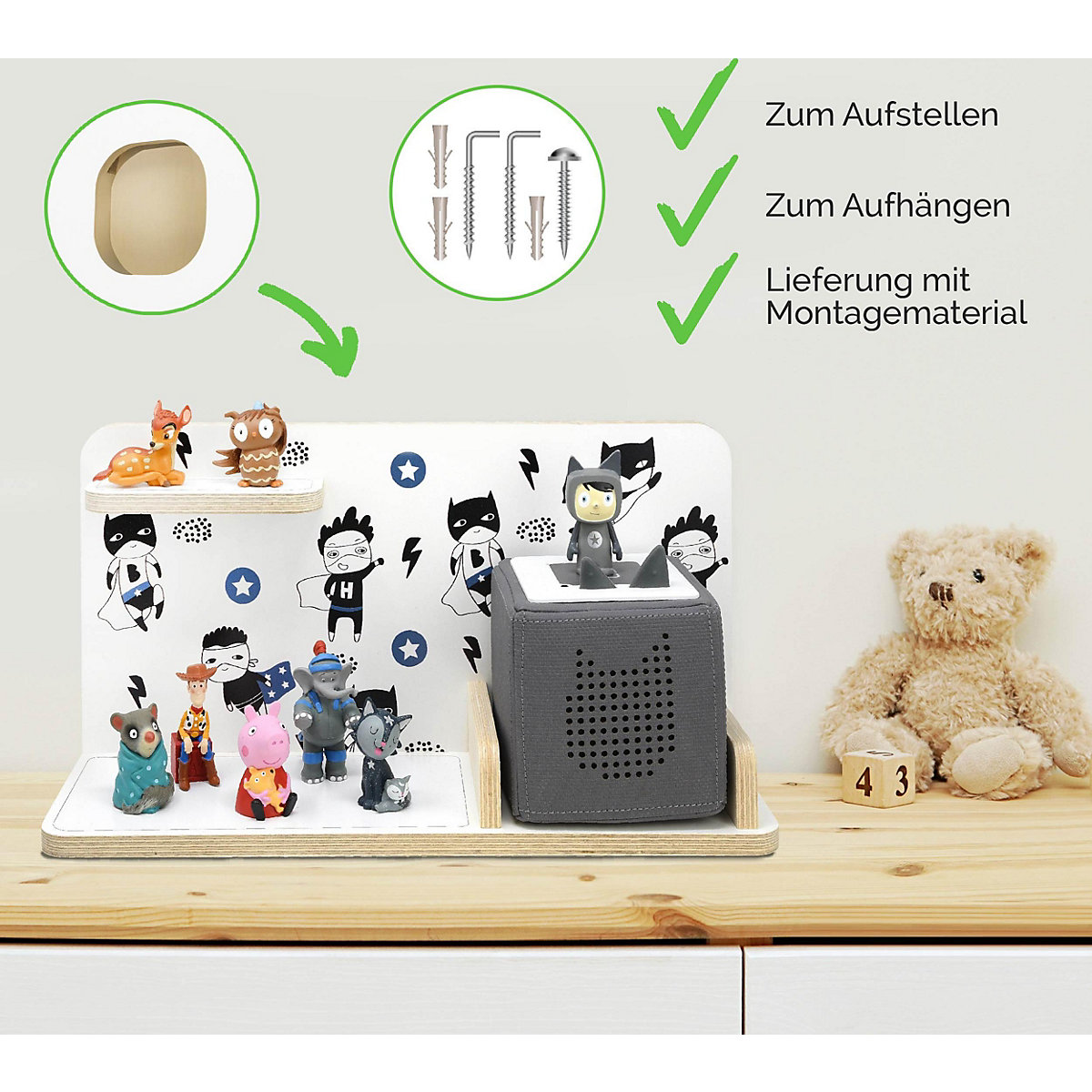 Regal für Musikbox Star, klein - geeignet für Toniebox