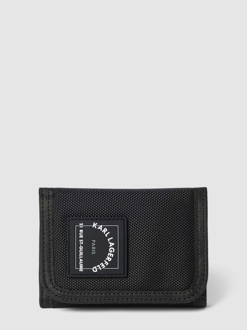 Portemonnaie mit Label-Patch Modell 'k/rsg trifold' in schwarz
