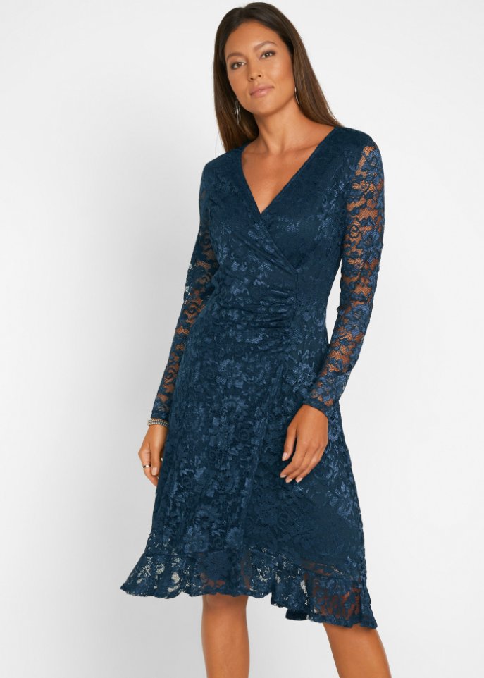 Spitzenkleid in Wickeloptik
