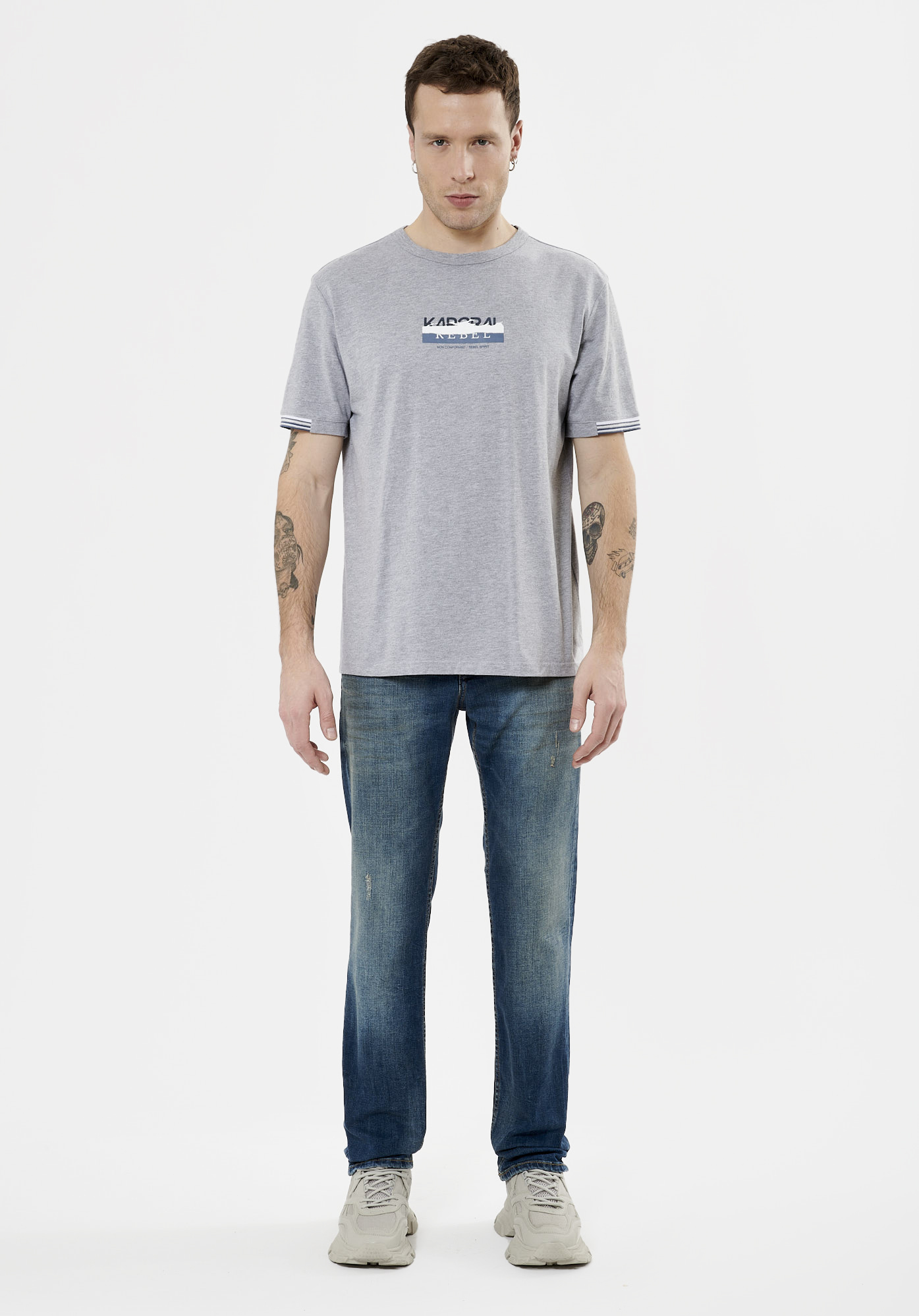STAN   T-shirt gris Homme en 100% coton