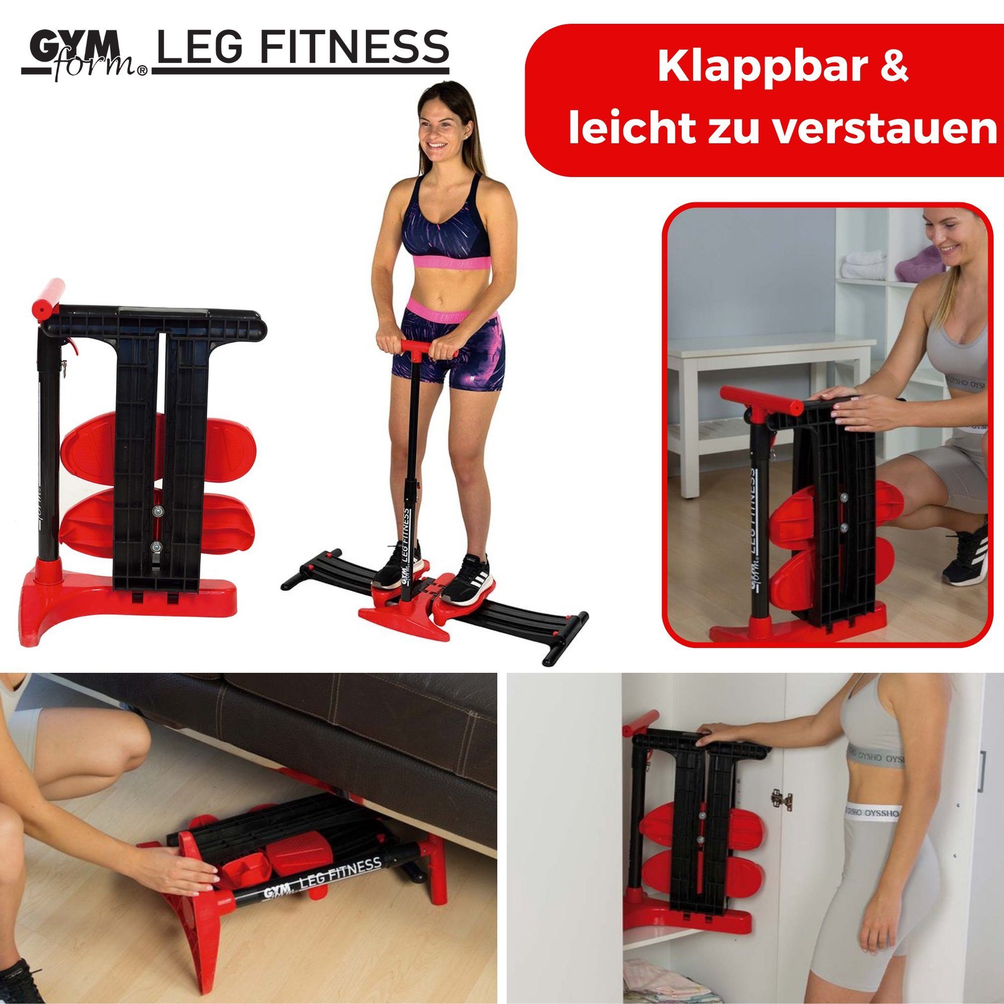 Gymform® Multitrainer Leg Fitness Beckenbodentrainer, klappbar für zuhause - Trainer für Bauch, Beine & Po