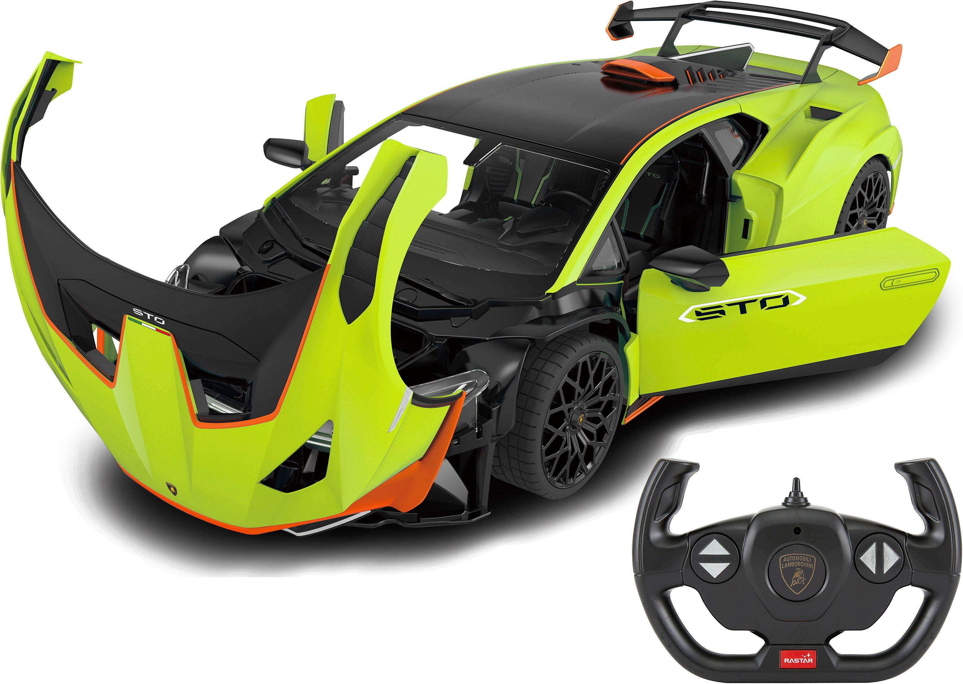 Jamara RC-Auto Deluxe Cars, Lamborghini Huracán STO 1:14, grün - 2,4 GHz, mit LED-Lichtern