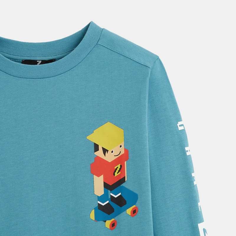 T-shirt à motif gaming Z bleu mixte