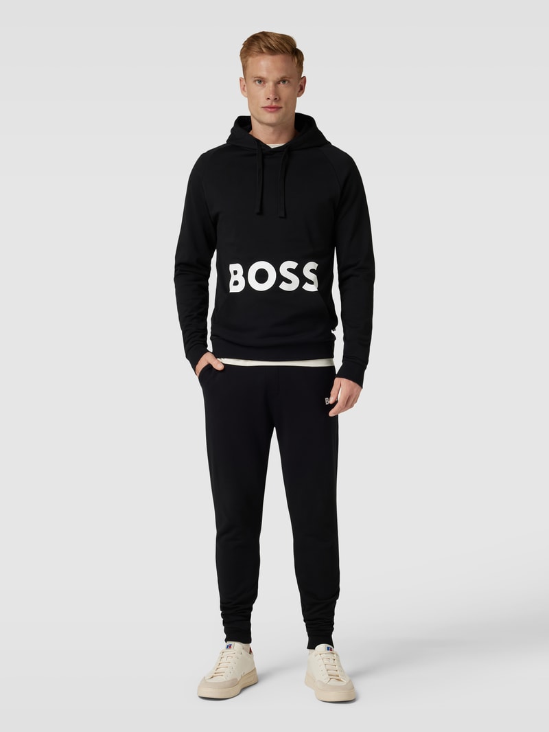 Hoodie mit Label-Print Modell 'Fashion' in schwarz