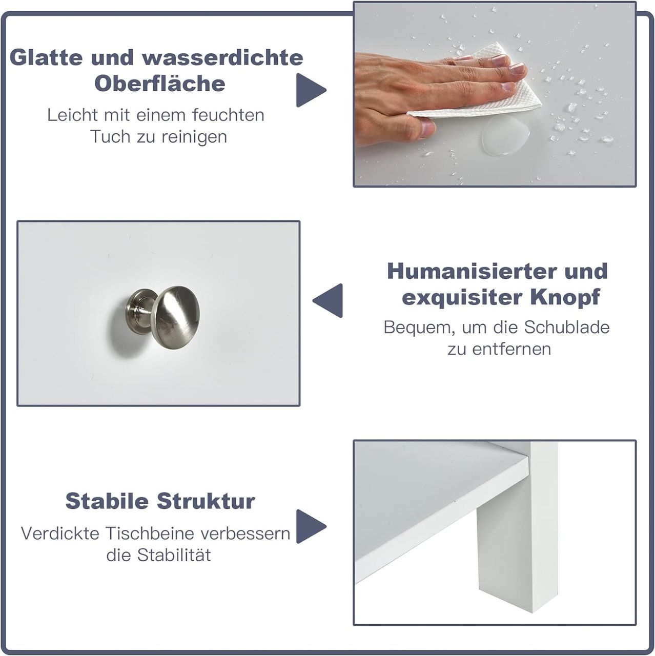 Costway Nachttisch mit Schublade, Beistelltisch 2 Ebene Holz
