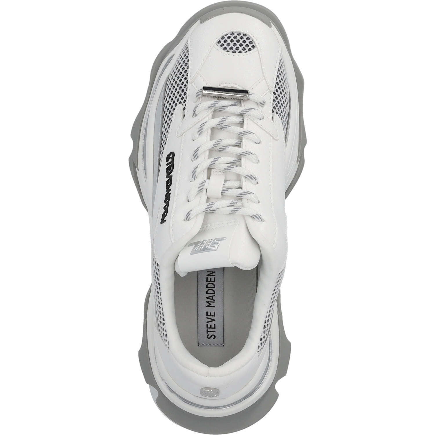 Steve Madden Zoomz SM11002327, Schnürschuhe, Damen, weiß grau