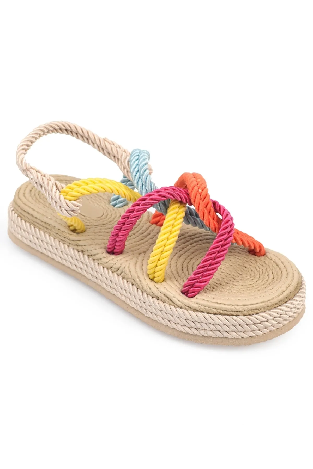 Capone Outfitters  Capone Wedge Heel String Multi Beige Damen-Sandalen