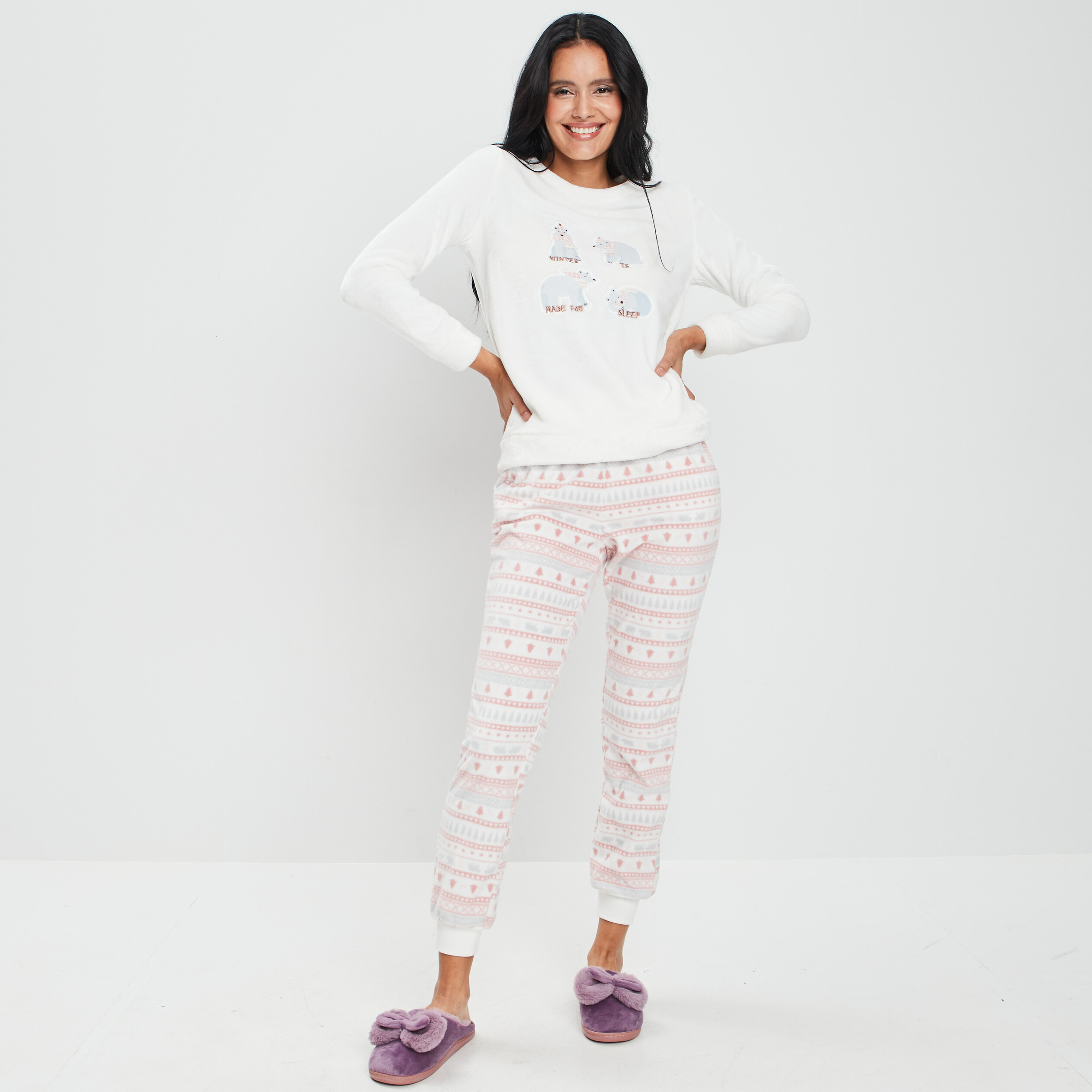 Ensemble pyjama 2 pièces ivoire femme | La Halle