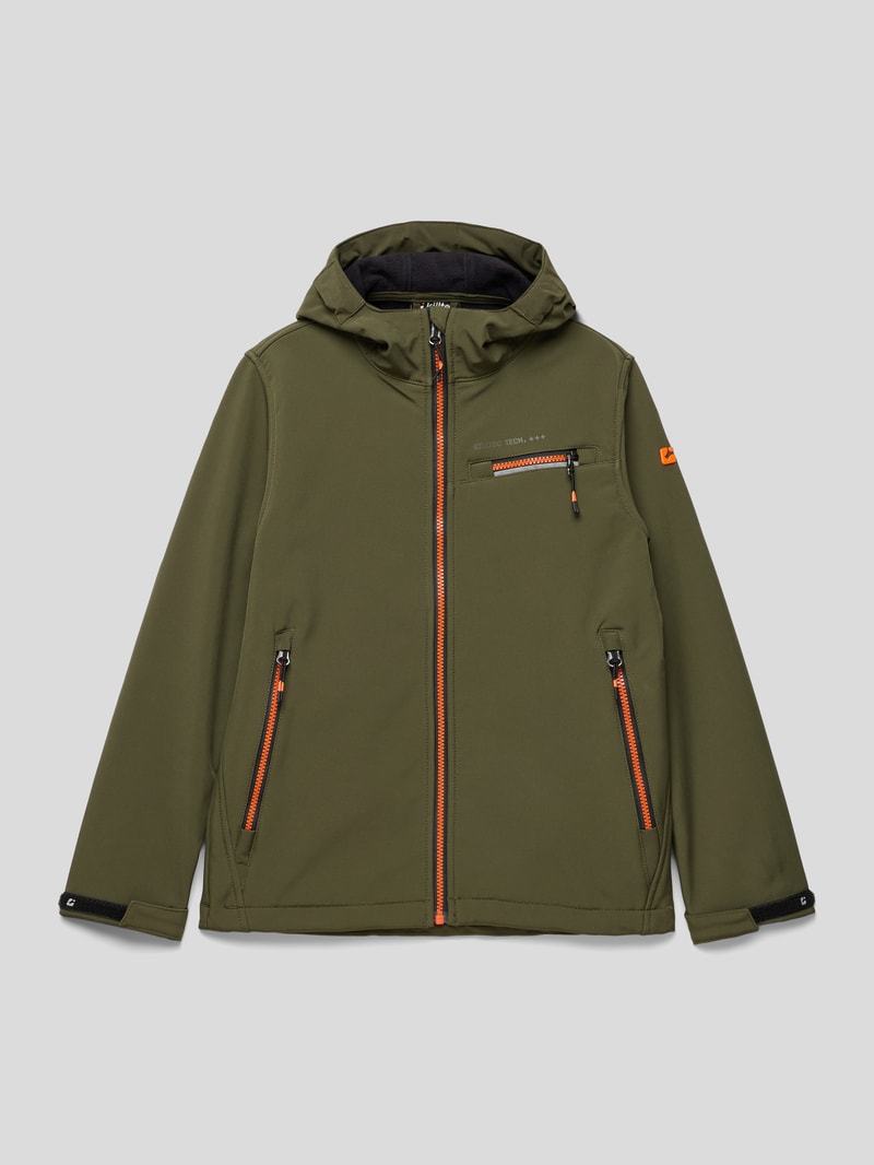 Softshell-Jacke mit Kapuze in khaki
