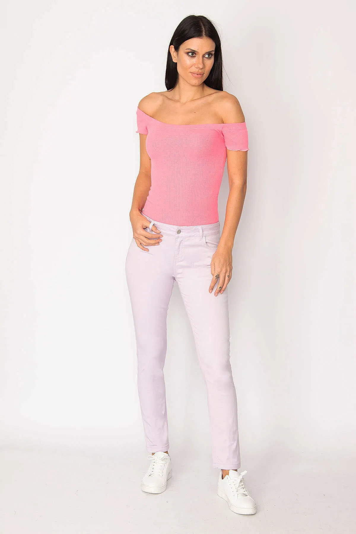 Şans Tekstil  Lilafarbene 5-Pocket-Hose für Damen 85n6252