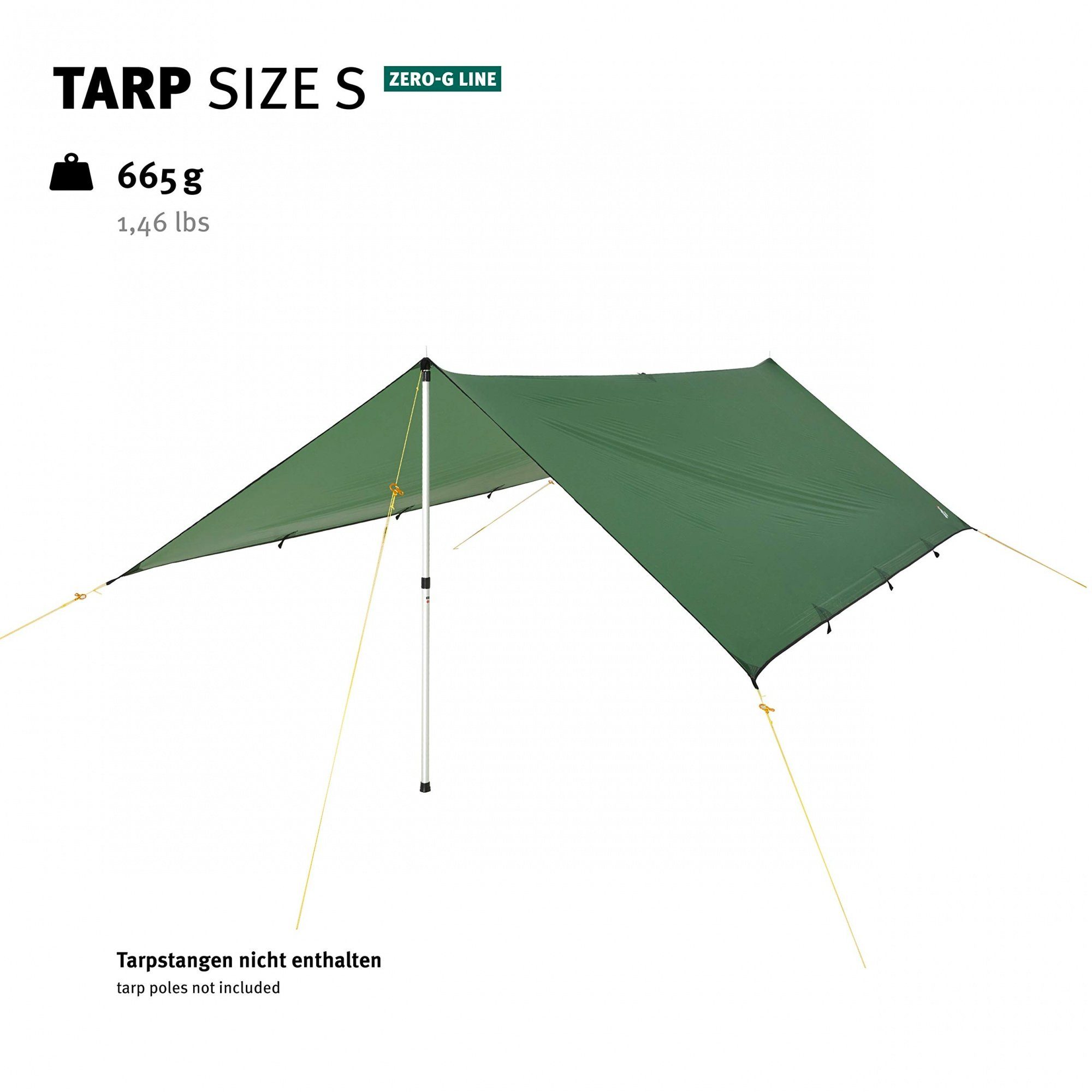 Wechsel Tents Tarp-Zelt Tarp S - Zero-G Line, Personen: 4, Ultraleicht Zeltdach, 400 x 290 cm, Grün