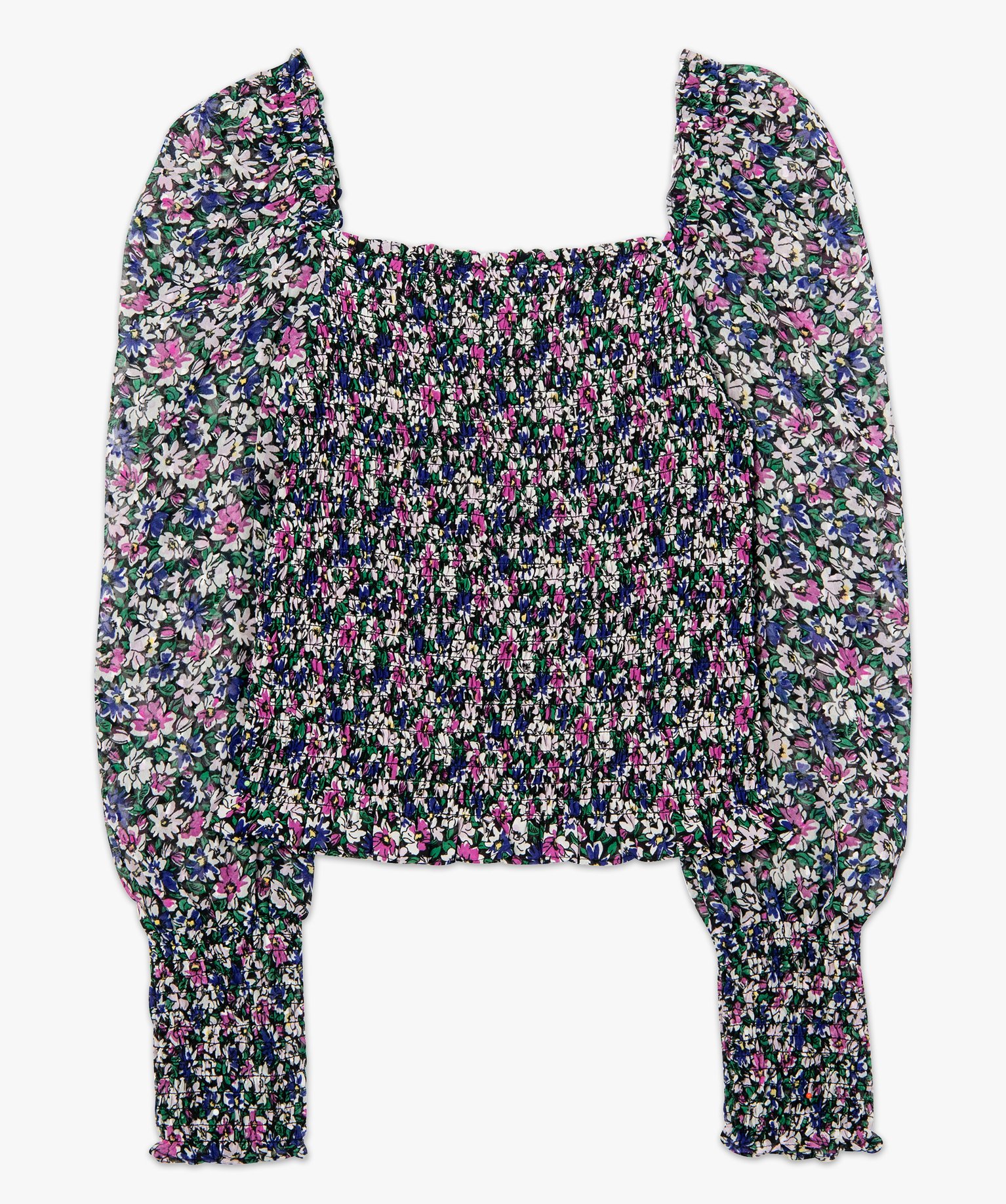 Blouse femme smockée à motifs fleuris – LuluCastagnette imprime | GEMO