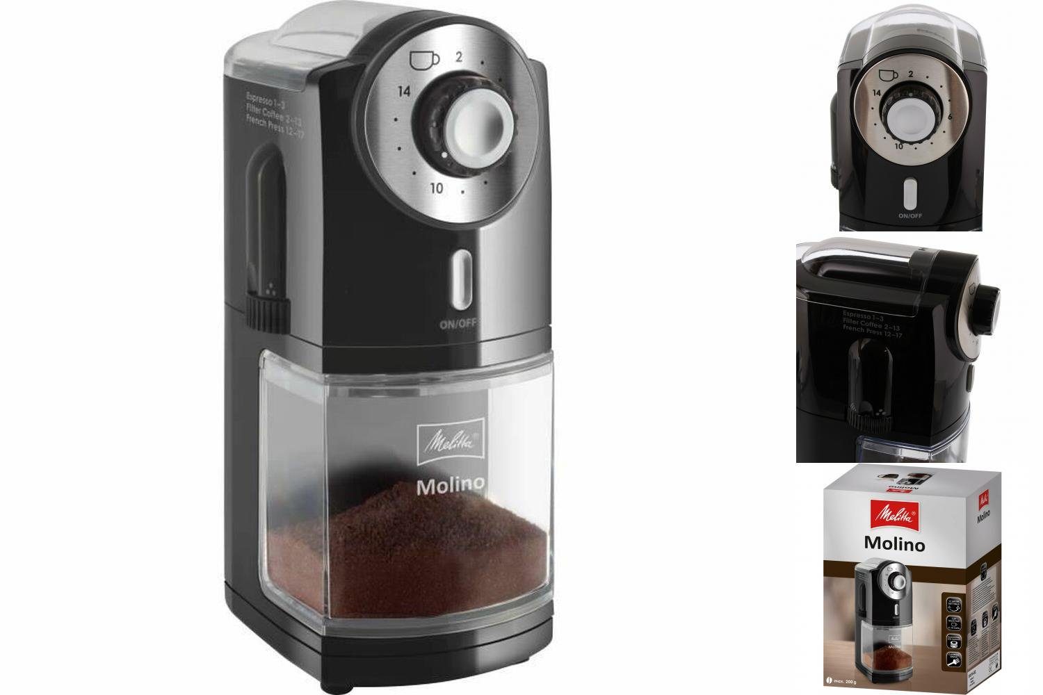 Melitta Kaffeemühle Kaffeemühle Melitta 1019-02 200 g Schwarz 14 Tassen