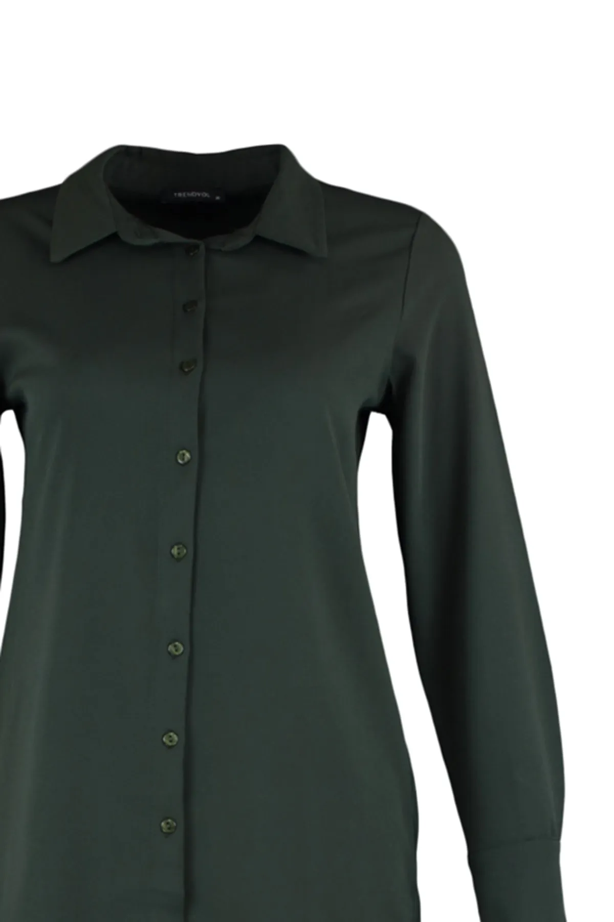 Trendyol Modest  Dunkelkhakifarbenes Hemd-Hosen-Gewebeset TCTAW23US00112