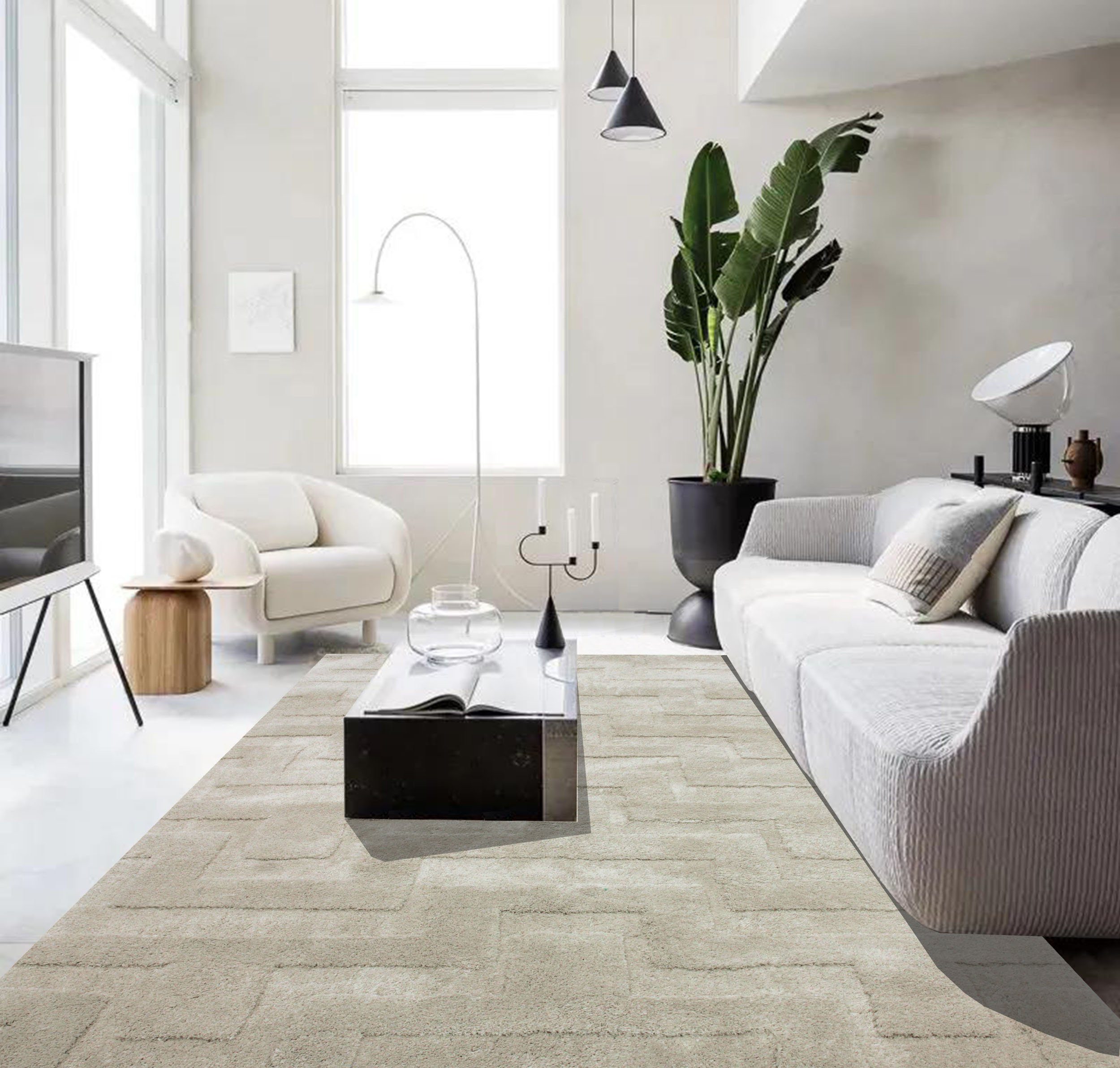 Hochflor-Teppich Jolina, LeGer Home by Lena Gercke, rechteckig, Höhe: 30 mm, Shaggy Teppiche, Hoch-Tief-Struktur, Wohnzimmer, Schlafzimmer