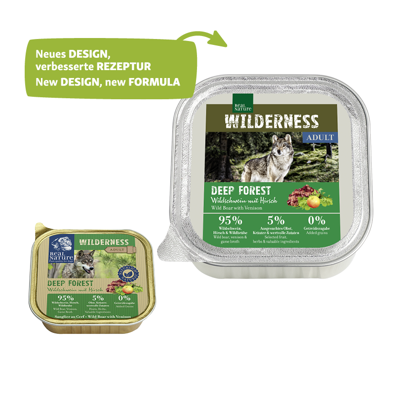 REAL NATURE Hundenassfutter REAL NATURE WILDERNESS Adult 16x100g Wildschwein mit Hirsch