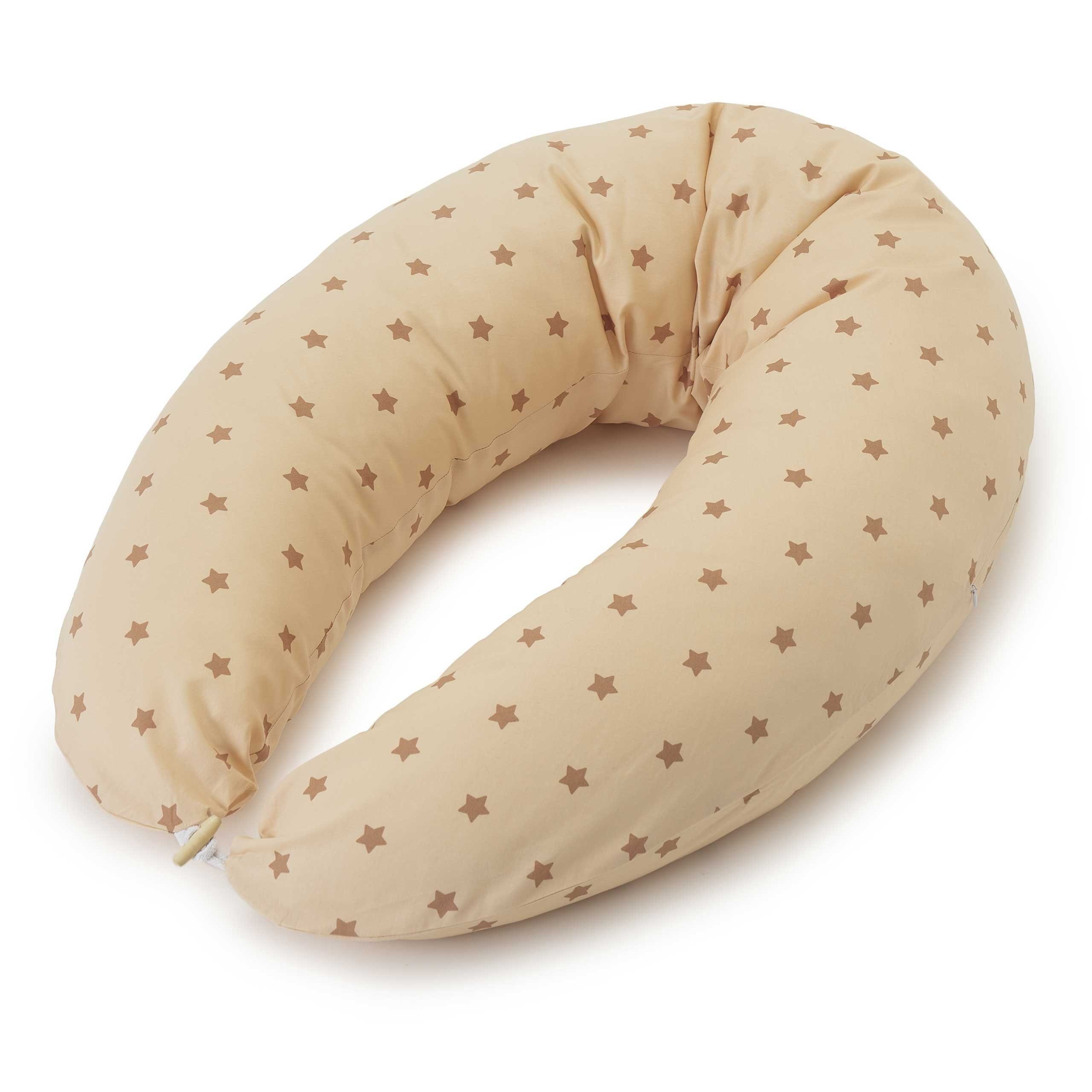 Lumaland Stillkissen Stillkissen, 150 x 190 x 20 cm Beige / Braune Sterne
