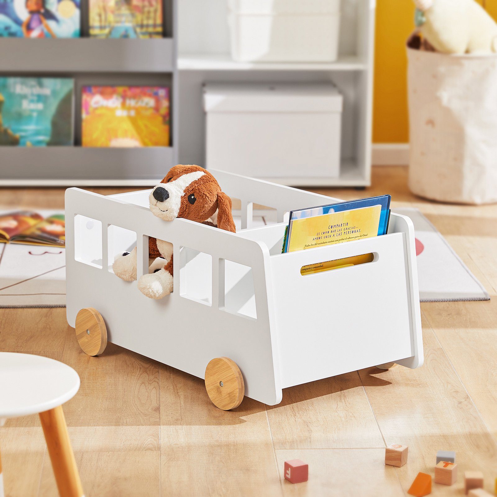 SoBuy Bücherregal KMB41, Kinderregal Aufbewahrungsregal für Kinder Bücherständer Spielzeugregal