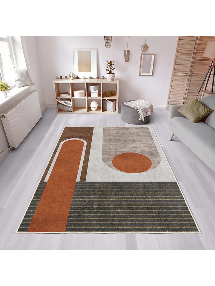 CARPET DIEM Kurzflor-Teppich in Hellbraun/ Grau/ Schwarz günstig kaufen