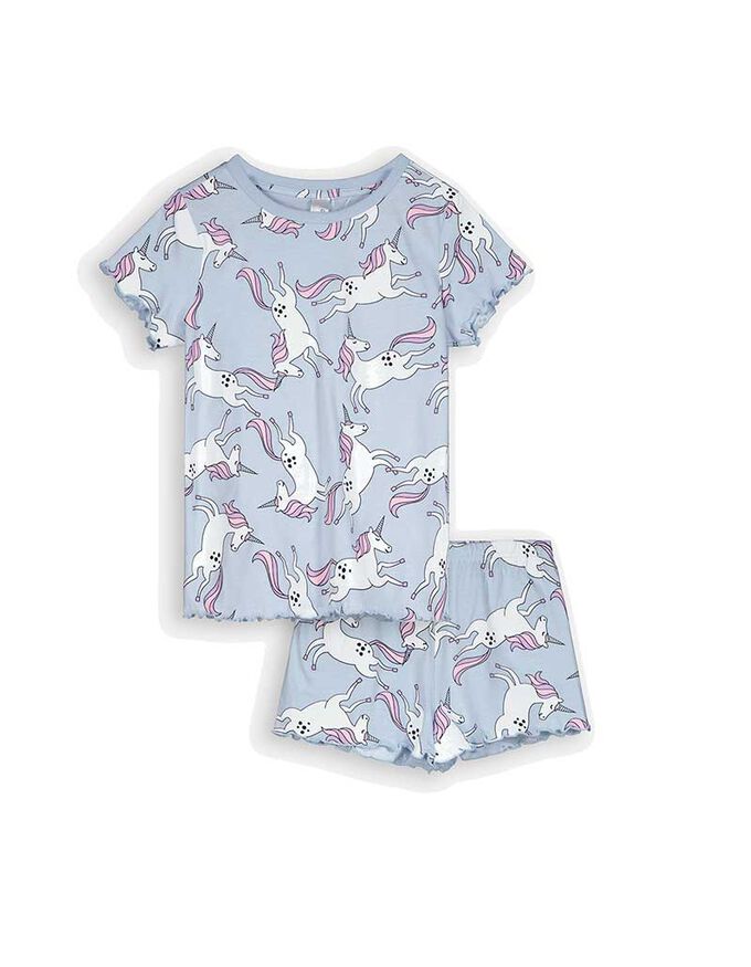 Pyjama Set aus Shirt und Shorts - Allover-Print