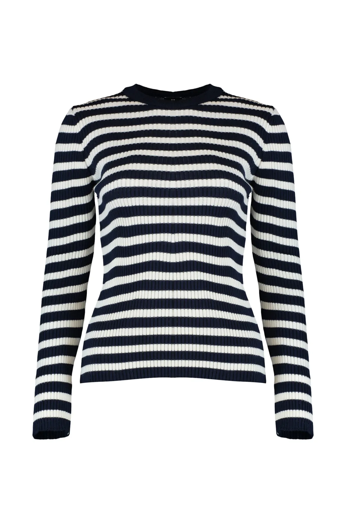 Trendyol Collection  Marineblauer Basic-Strickpullover mit Streifen TWOAW21KZ0942