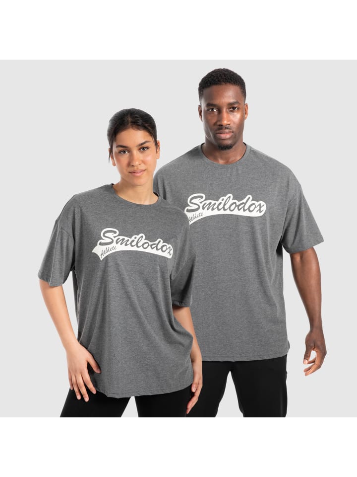 SMILODOX Unisex T-Shirt Macey in Anthrazit Melange günstig kaufen