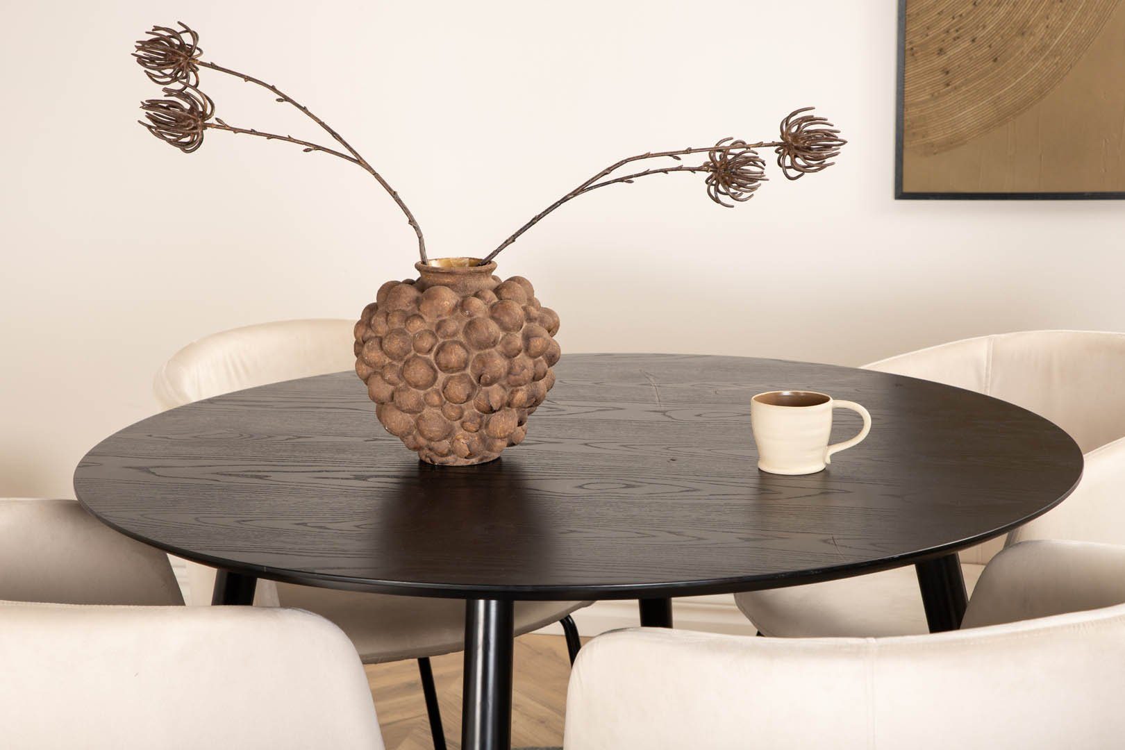 ebuy24 Essgruppe DippØ115BLBL Essgruppe Esstisch schwarz und 4 Beri, (5-tlg)