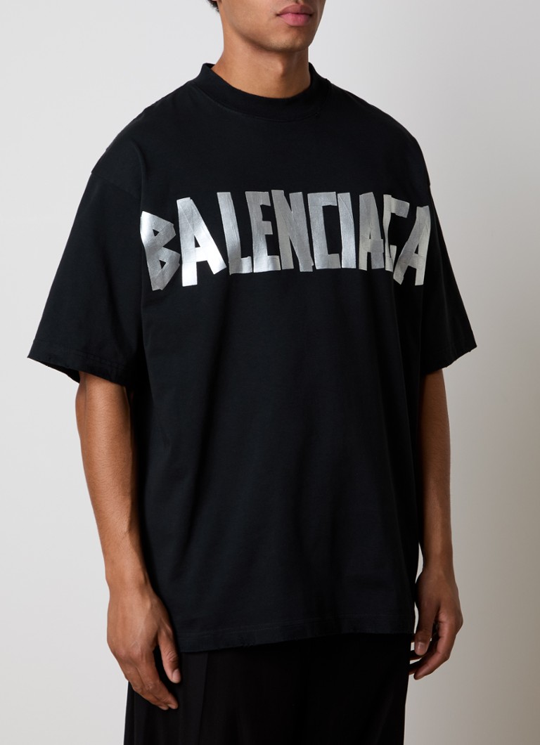 Nadrozmerné tričko Balenciaga s logom a potlačou na chrbte