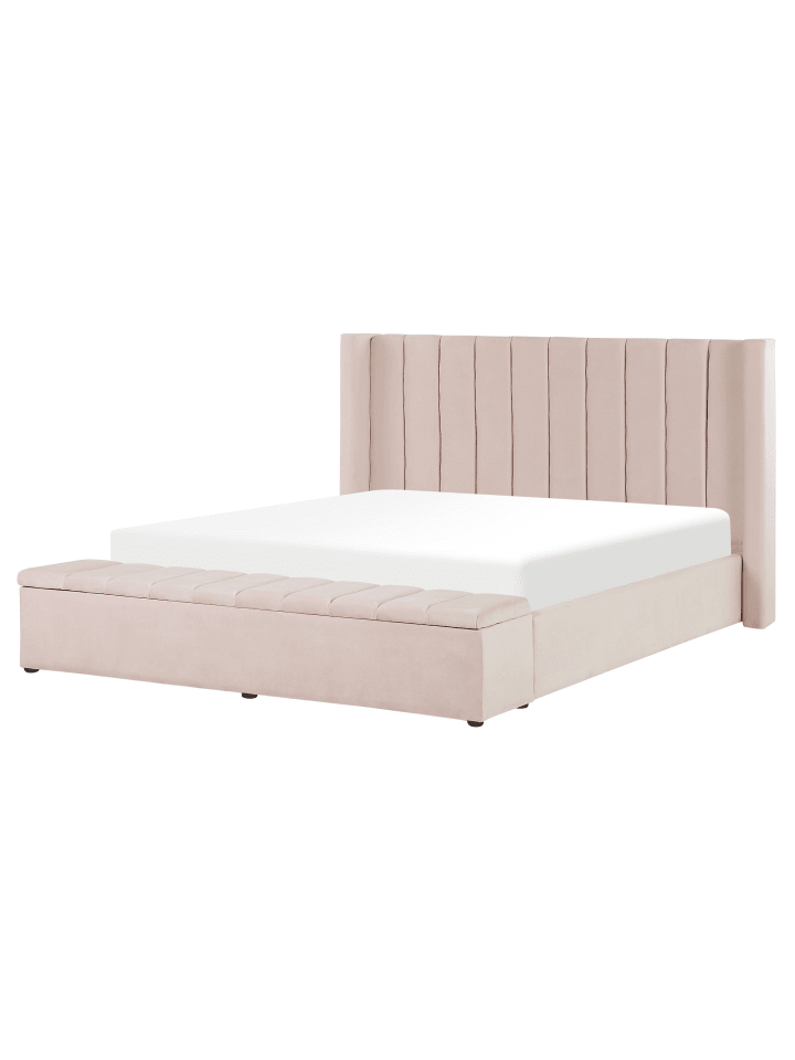 Beliani Doppelbett NOYERS in Rosa - (W) 190 x (H) 132 x (L) 247 cm günstig kaufen onesize