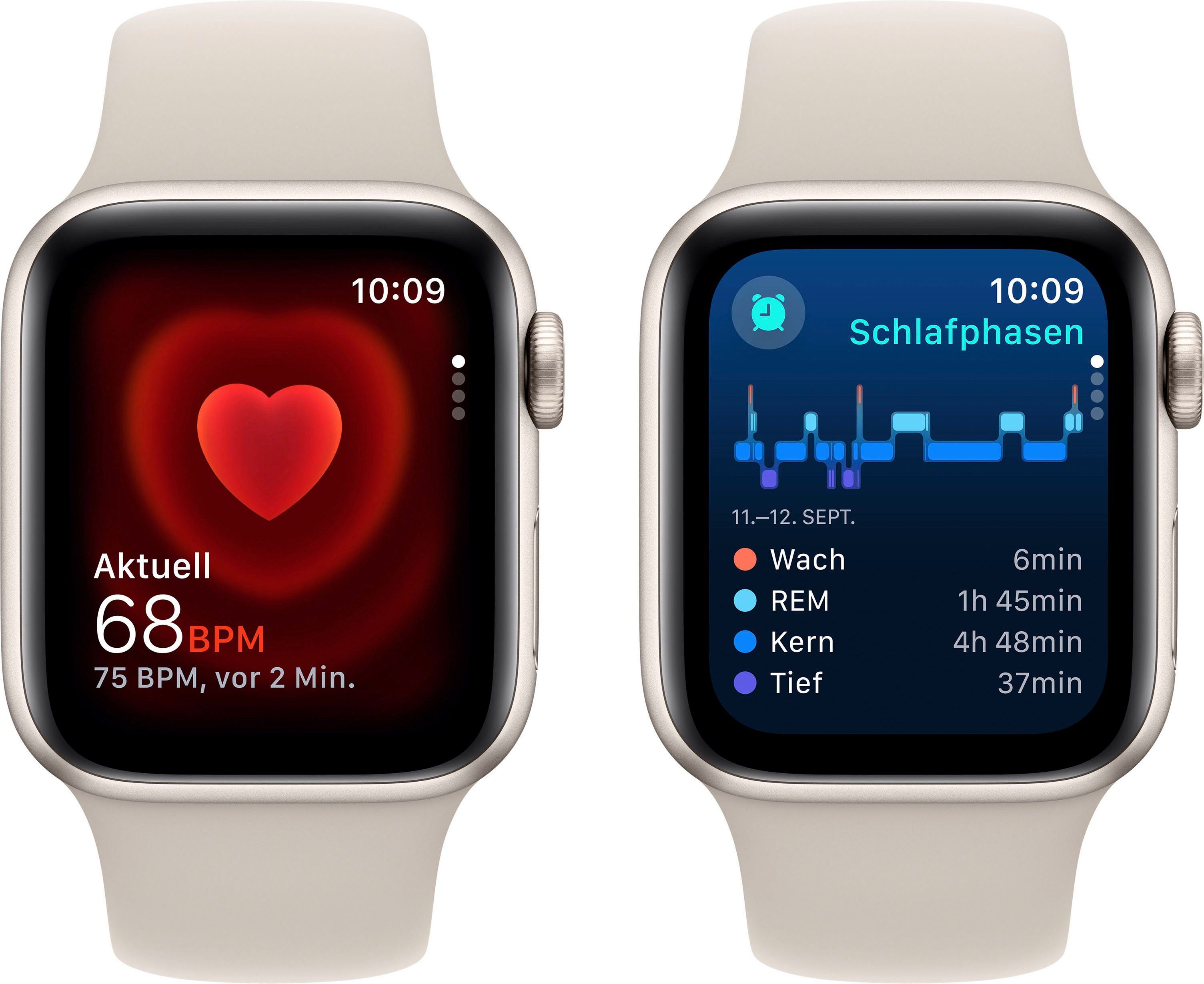 Apple Watch SE GPS 40 mm Aluminium S/M Smartwatch (4 cm/1,57 Zoll, Watch OS 10), Sport Band
