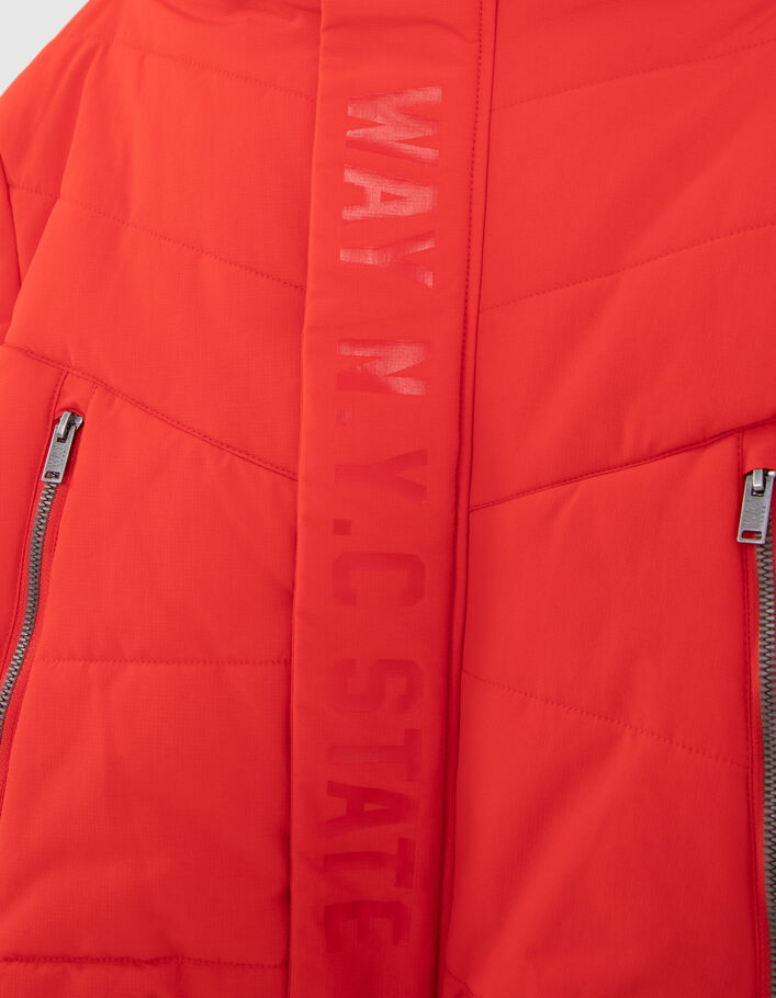 Doudoune rouge marquage ton sur ton garçon
