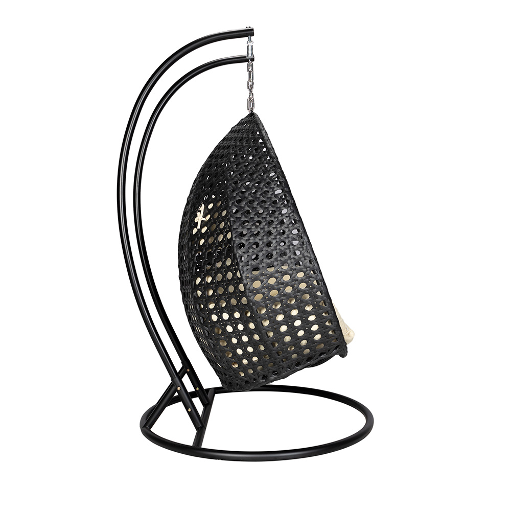 Home Deluxe Polyrattan Hängesessel TWIN DELUXE - Schwarz