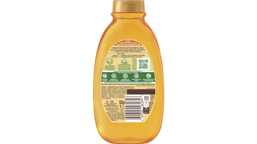Garnier Wahre Schätze Pflegendes Öl-Shampoo Argan- & Camelia-Öl - Intensive Pflege für trockenes und glanzloses Haar 300 ml