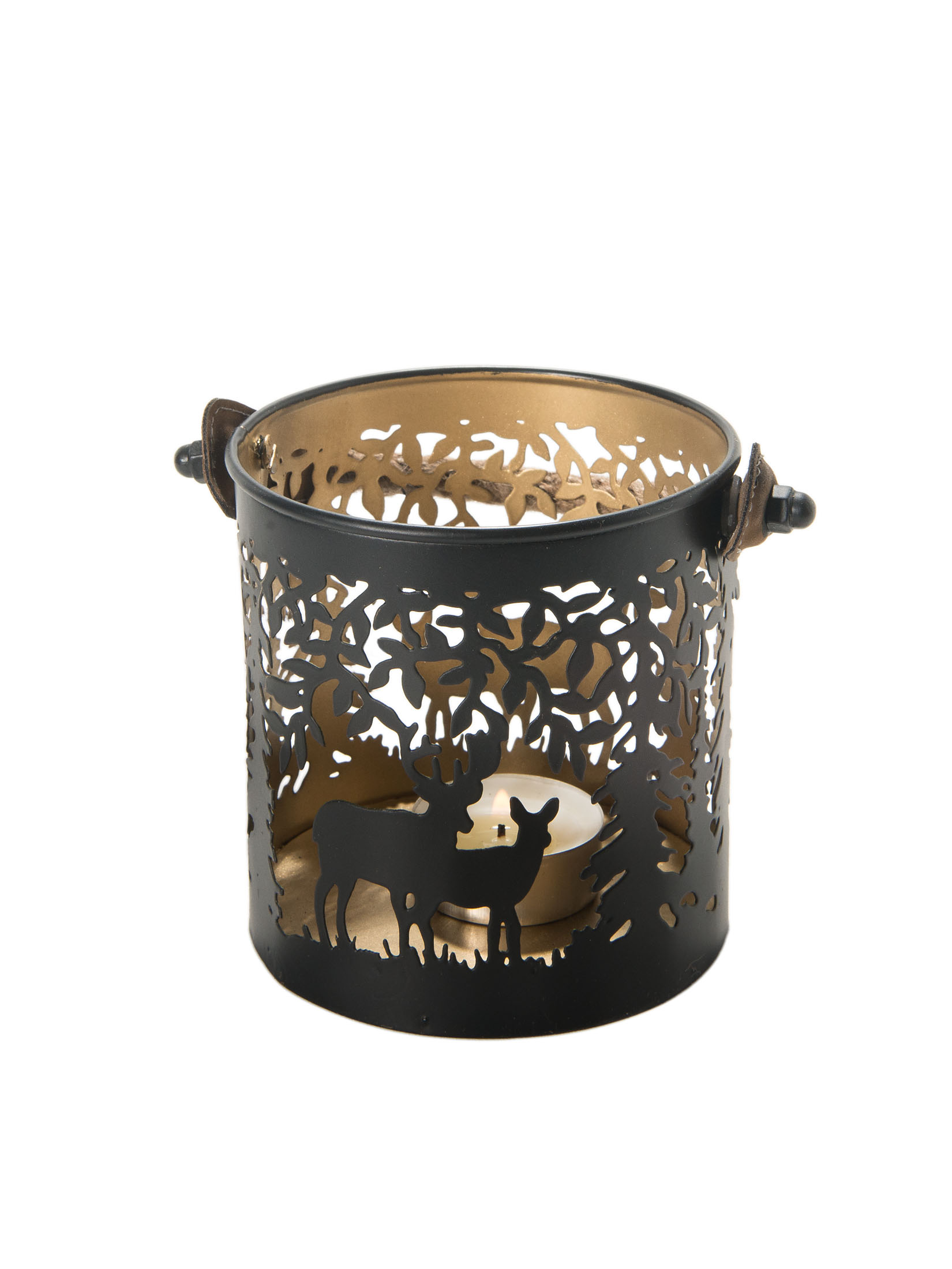 Lugau Windlicht, Black/Gold